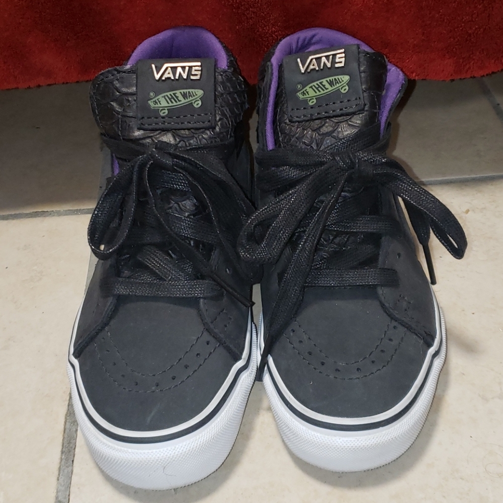 Vans Sneakers Grey Purple Croc Crocodile Animal Leather Grey Purple Sk8 High 4y